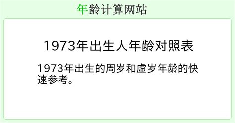 1973年出生|1973年出生人年龄对照表